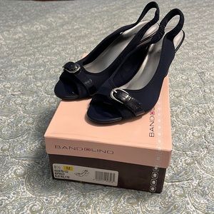Bandolino-Navy with Patent buckle Sling-Back Heels